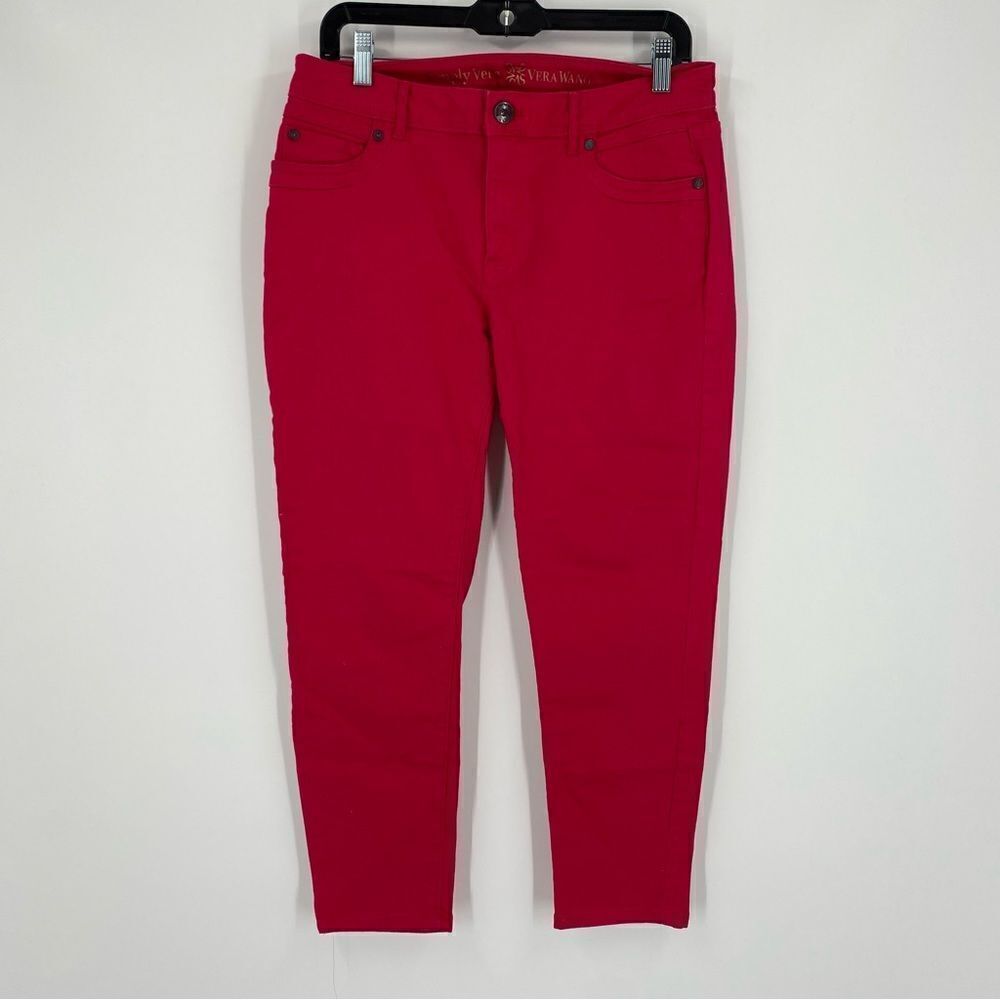 Simply Vera Vera Wang Women’s Red High Waist Ankle Pants size 10 Bright Pink